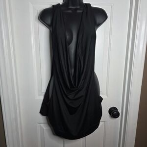 Elegant Black Drape Blouse